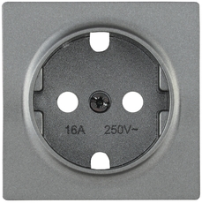 Накладка розетка с заземляющим контактом BOLERO антрацит