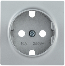 Накладка розетка с заземляющим контактом BOLERO серебряный