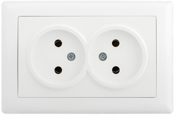 Розетка 2-ая без заземляющего контакта 10А BOLERO белый
