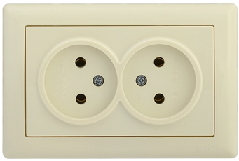Розетка двойная без заземляющего контакта 10А BOLERO кремовый