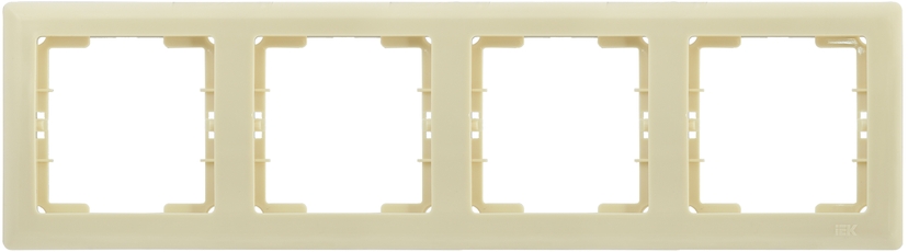 Рамка 4 местная горизонтальная BOLERO кремовый
