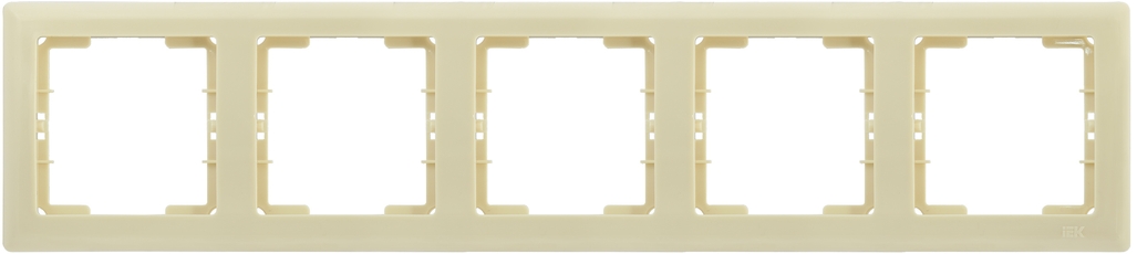 Рамка 5 местная горизонтальная BOLERO кремовый
