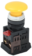 Кнопка AEA-22 Гриб желтая без подсветки 1з+1р