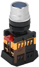 Кнопка синяя ABLF-22 1з+1р с подсветкой неон 240В