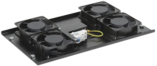 Панель вентиляторная потолочная 4 вентилятора с термостатом черная