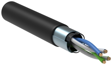 Витая пара F/UTP кат.5е 2x2x24AWG LDPE 500м черный ITK