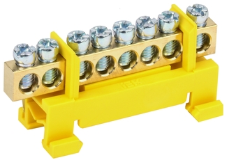 Шина PE земля на DIN-изоляторе типа Стойка ШНИ-6х9-8-С-Ж