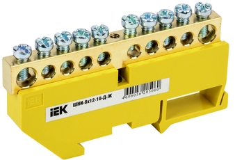 Шина PE земля на DIN-изоляторах ШНИ-8х12-10-Д-Ж