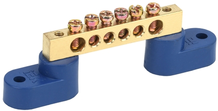 Шина нулевая на 2 угловых изоляторах ШНИ-6х9-6-У2-С