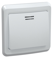 Выключатель ВС10-1-1-ВБ одноклавишный 10А с индикацией ВЕГА белый