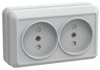 Розетка двойная без заземления сошторками 10А
