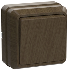 ОКТАВА Выключатель одноклавишный наружный дуб