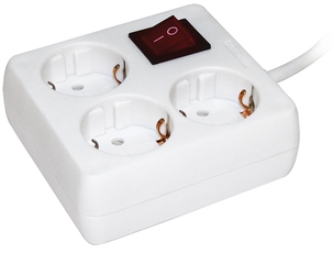 Удлинитель бытовой 3х3м с заземлением с выключателем 16А У-С03К