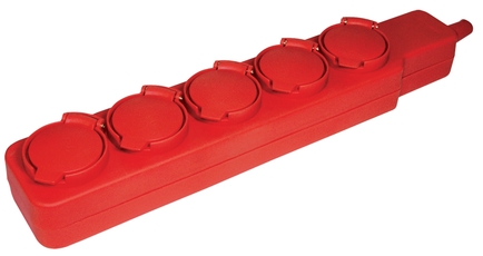 Удлинитель У05В 5 места с защитными крышками IP44