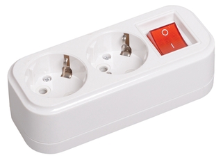 Розетка переносная разборная выключатель К02В 2 места CLASSIC