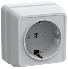 Розетка с заземлением со шторками наружная 16А