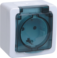 Гермес PLUS Розетка с заземлением с крышкой наружная IP54