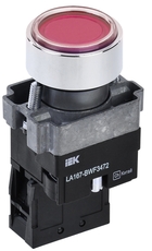 Кнопка управления LA167-BWF3472 d=22мм RC 1р с подсветкой IP67 красная IEK
