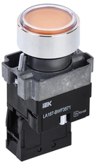 Кнопка управления LA167-BWF3571 d=22мм RC 1з с подсветкой IP67 желтая IEK