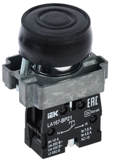 Кнопка управления LA167-BP21 d=22мм 1з IP67 черная IEK