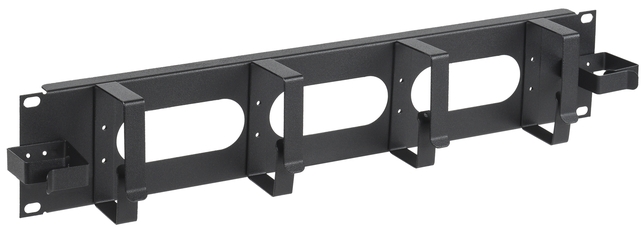 ITK Кабельный органайзер 2U 2 боковых горизонт. и 4 вертик. кольца, черный