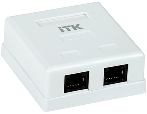 ITK Настенная инф.розетка RJ-45, кат.6, 2-порта