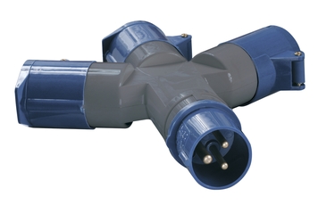 Адаптер трехлучевой TS1013 2Р+РЕ 16А 250В IP44 ИЭК