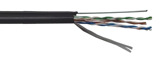 ITK Каб. вп ШПД F/UTP кат.5E 4х2х0,48мм LDPE трос 1,2мм 305м