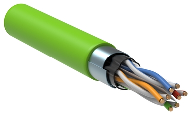 ITK Кабель связи витая пара F/UTP, кат.6 4x2х23AWG solid, LSZH, 305м, зеленый