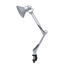 Светильник настольный под лампу СНС-13С на струбцине 60Вт E27 СЕРЕБРО (коробка) | 4690612012889 | IN HOME