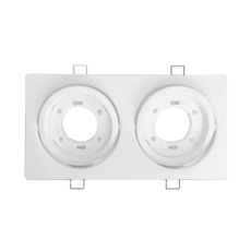 Светильник встраиваемый GX53R-2ST 2RW металл под лампу GX53 230В поворотный двойной белый | 4690612021553 | IN HOME