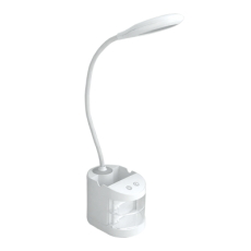 Светильник настольный светодиодный ССО-05Б 5Вт сенсор-диммер с органайзером USB БЕЛЫЙ | 4690612025582 | IN HOME