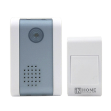 Звонок беспроводной ЗБ-2 32 мелодии 120м с кнопкой бело-серый | 4690612013305 | IN HOME
