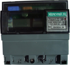 Счетчик Меркурий 201.4 10-80А/220В (1 тар.) ЖКИ (DIN)