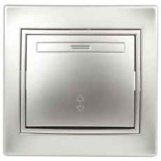 1-103-03 Intro Переключатель, 10А-250В, IP20, СУ, Plano, алюминий | Б0030038 | Intro