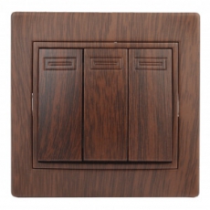 1-106-10 Intro Выключатель тройной, 10А-250В, IP20, СУ, Plano, венге | Б0030052 | Intro