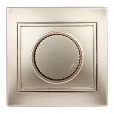 1-401-04 Intro Светорегулятор поворотный, 600Вт 230В, IP20, СУ, Plano, шампань | Б0030091 | Intro