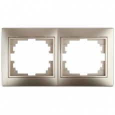 1-502-04 Intro Рамка на 2 поста гор., СУ, Plano, шампань | Б0030095 | Intro