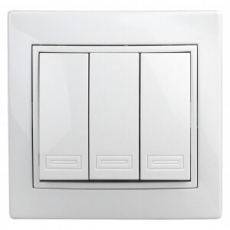 Выключатель тройной, 10А-250В, IP20, СУ, Plano, белый | Б0027605 | Intro