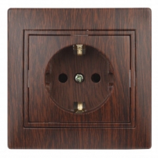 1-202-10 Intro Розетка 2P+E Schuko, 16А-250В, IP20, СУ, Plano, венге | Б0030060 | Intro