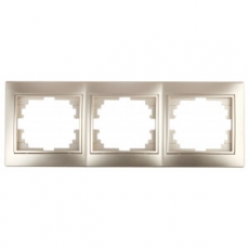 1-503-04 Intro Рамка на 3 поста гор., СУ, Plano, шампань | Б0030099 | Intro