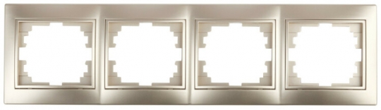 1-504-04 Intro Рамка на 4 поста гор., СУ, Plano, шампань | Б0030103 | Intro