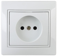 1-201-01 Intro Розетка 2P, 16А-250В, IP20, СУ, Plano, белый | Б0027607 | Intro