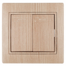 1-104-11 Intro Выключатель двойной, 10А-250В, IP20, СУ, Plano, сосна | Б0030045 | Intro