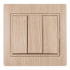 1-106-11 Intro Выключатель тройной, 10А-250В, IP20, СУ, Plano, сосна | Б0030053 | Intro