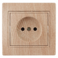 1-202-11 Intro Розетка 2P+E Schuko, 16А-250В, IP20, СУ, Plano, сосна | Б0030061 | Intro