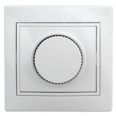 1-401-01 Intro Светорегулятор поворотный, 600Вт 230В, IP20, СУ, Plano, белый | Б0027623 | Intro