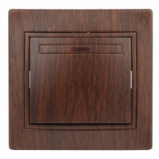 1-102-10 Intro Выключатель с подсветкой, 10А-250В, IP20, СУ, Plano, венге | Б0030036 | Intro