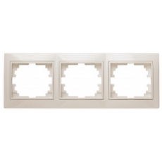 1-503-02 Intro Рамка на 3 поста гор., СУ, Plano, сл.кость | Б0027628 | Intro