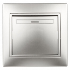 1-101-03 Intro Выключатель, 10А-250В, IP20, СУ, Plano, алюминий | Б0030030 | Intro